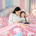 thumbnail image 5 of Manfei Colorful Axolotl 7-Piece Twin Bedding,Ocean Themed Animal Bedding Comforter Set,Pink Reversible, 5 of 7
