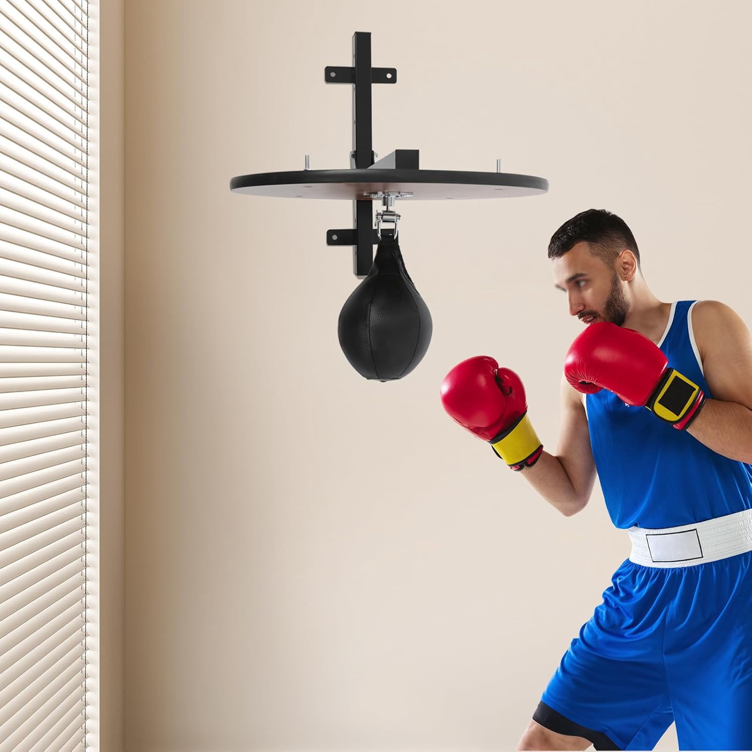 Miumaeov Speed Bag Platform Kit, Heavy Duty Adjustable Height Boxing Training Equipment with Punching Ball All-in-One Boxing Training Equipment