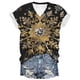 thumbnail image 2 of Puntoco Blusa de manga corta con cuello en V y estampado liso para mujer, estilo casual, para verano, 2 of 3