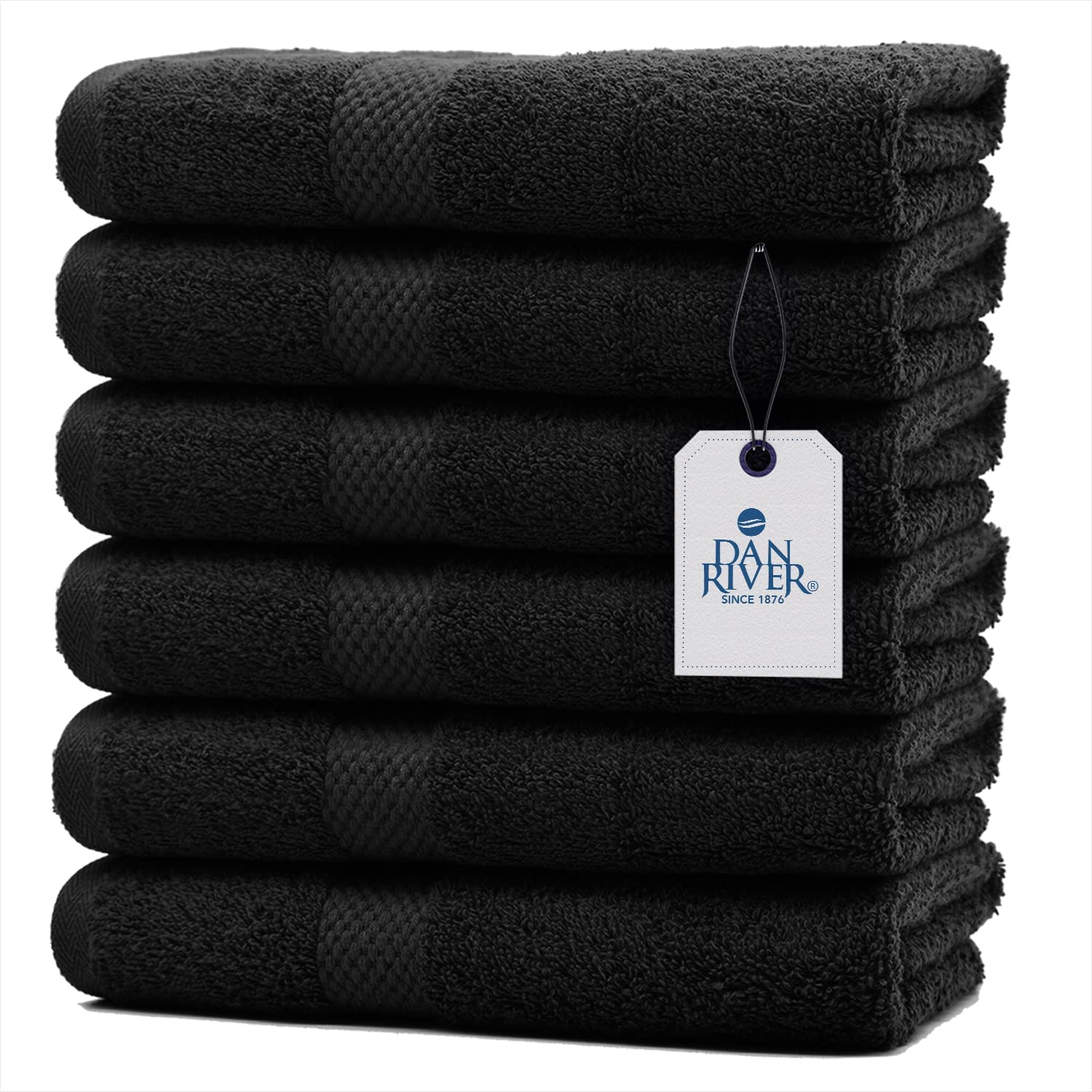 DAN RIVER 100 Cotton Hand Towel Set of 6 Ultra Soft Bathroom Hand