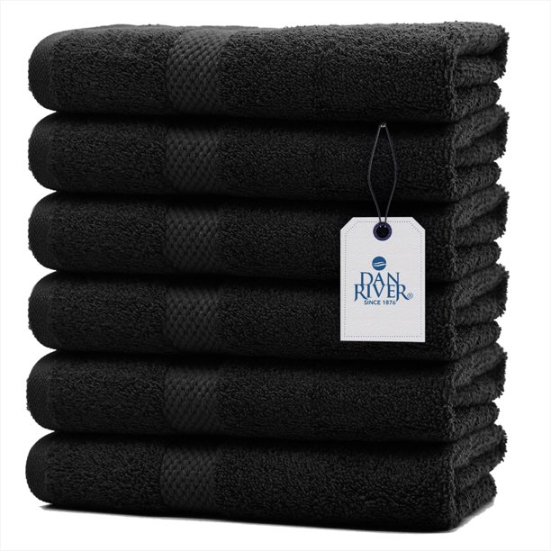 DAN RIVER 100 Cotton Hand Towel Set of 6 Ultra Soft Bathroom Hand