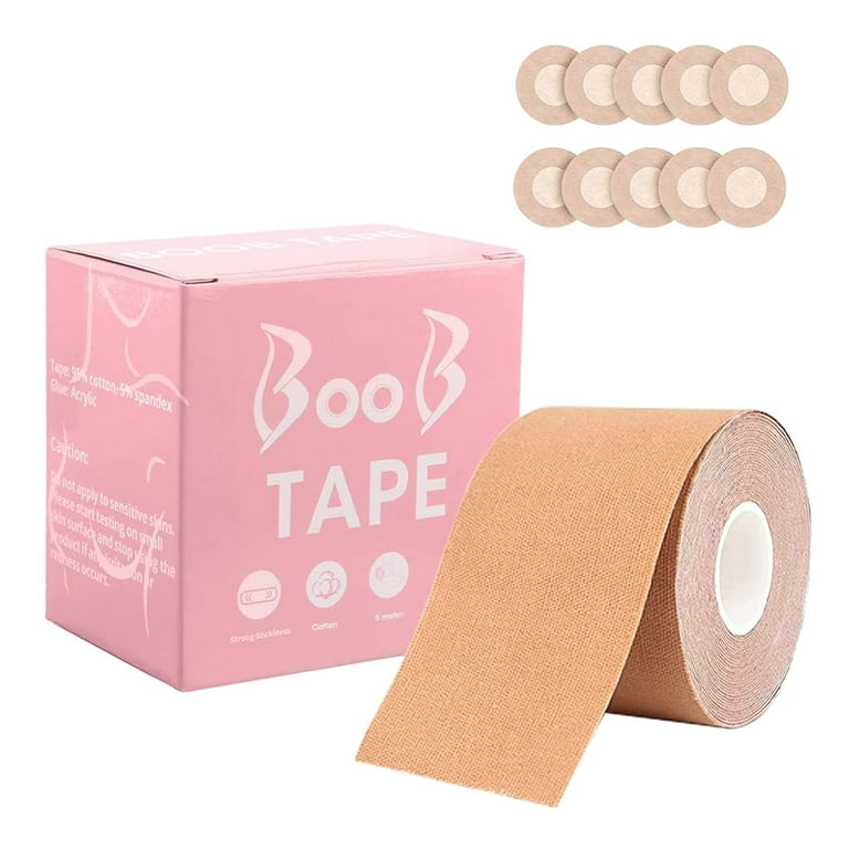 Breast Tape Boob Lift Push-up Invisible Bras Nipple Cover Sticker 5m/roll  for All Sizes Waterproof Elastic Skin-friendly 