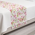 thumbnail image 2 of Pink Leaves Bed Runner, Vintage Style English Garden Themed Peony Pattern, Decorative Accent Bedding Scarf for Hotels Homes and Guestrooms, Twin, Pastel Pink Pale Pink, by Ambesonne, 2 of 2