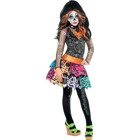 Monster High Skelita Calaveras Halloween Costume Deluxe for Girls, Extra Large, with Included Accessories , by