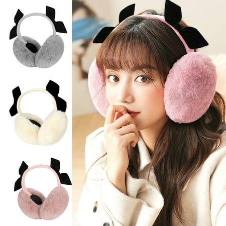 

Archer Ear Muff Fluffy Bow Autumn Winter Thicken Windproof Ear Warmer for Outdoor