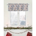 thumbnail image 6 of Valances for Windows, Blue Paisley Flowers Distressed Floral Geometric Watercolor Rod Pocket Short Window Valance Curtains Holiday Window Treatment for Kitchen Living Room Bathroom, 42"x18", 6 of 7