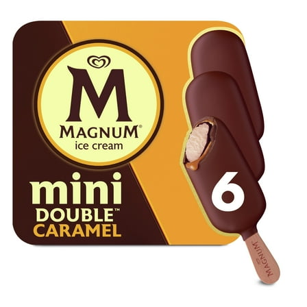 Magnum Mini Double Caramel Vanilla Ice Cream Bars Frozen Desserts, 6 Count