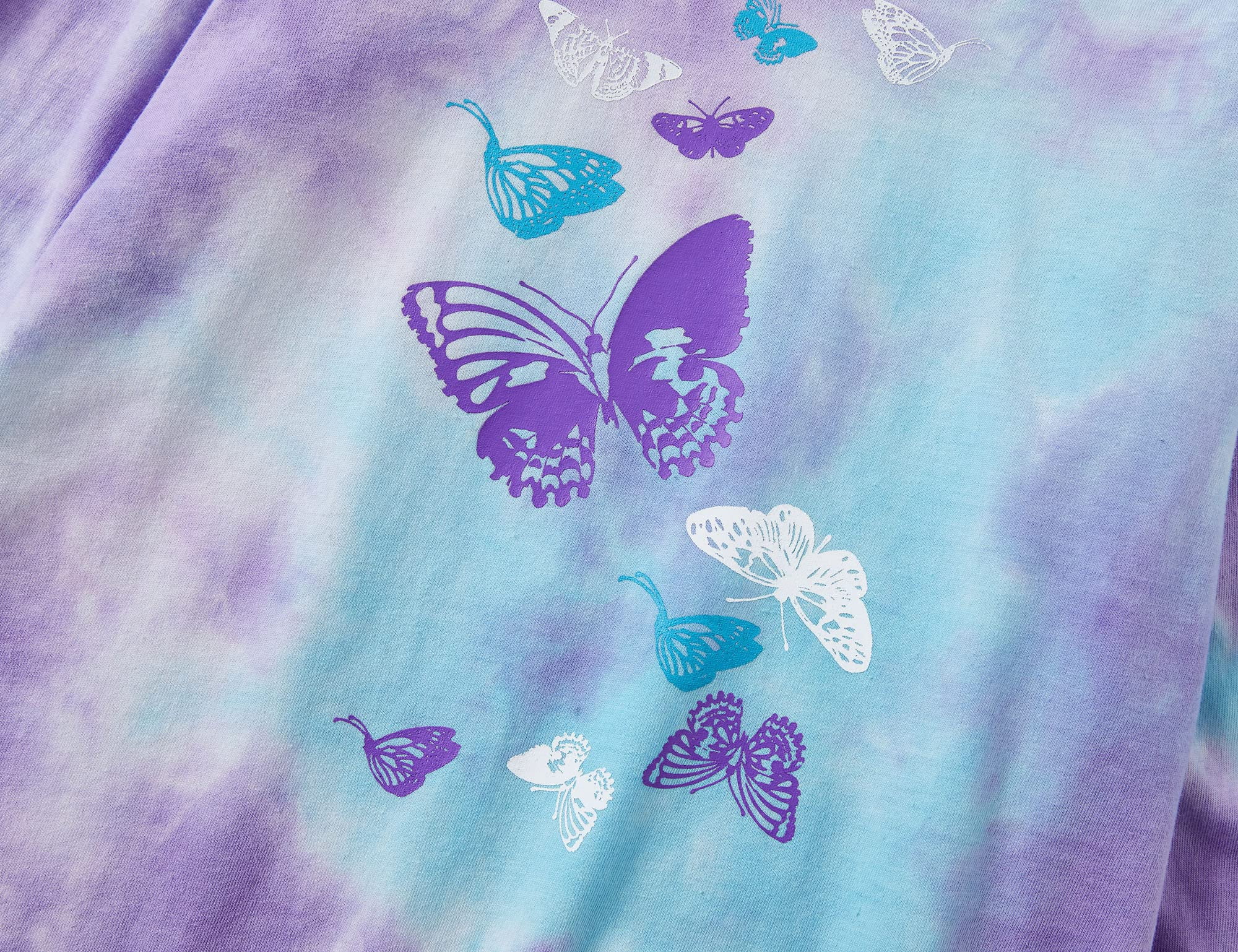 Beezizac Tie Dye Butterfly Pajama Set for Little & Big Girls Size 14 Fall/Winter Cotton Outfit