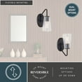 thumbnail image 5 of Beverly 1 Light Matte Black Bathroom Vanity Wall Sconce Fixture Clear Glass Shade, LED Compatible, 5 of 13