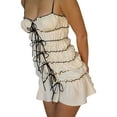 thumbnail image 2 of Women Summer Y2k Sling Dress Sleeveless Sexy Spaghetti Straps Lacing Pleated See-Through Party Night Mini Dress, 2 of 6