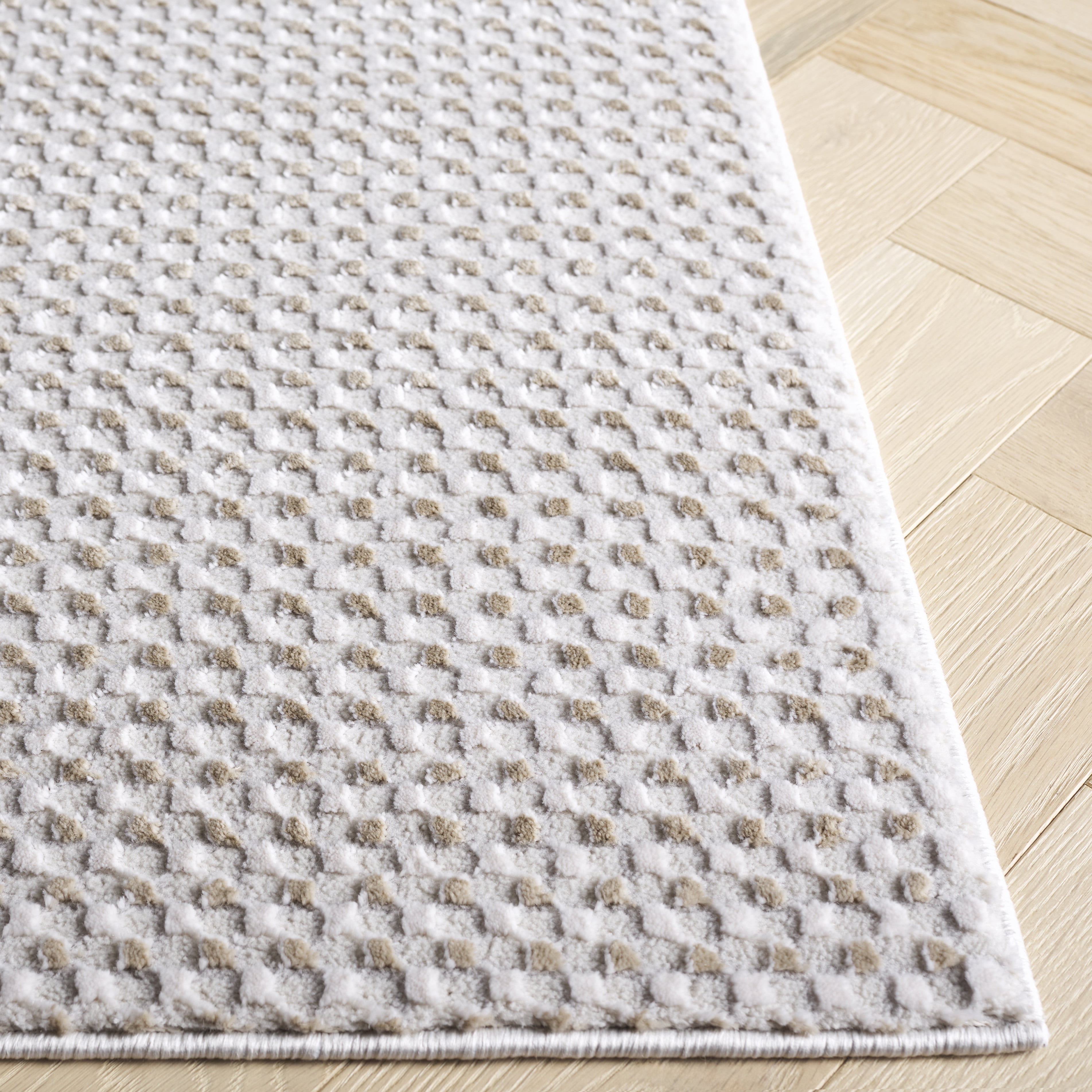 SAFAVIEH Slate Asteria Geometric Area Rug, Beige/Ivory Grey, 5'3" x 7'6"