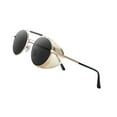 thumbnail image 4 of Gafas de Sol Redondas Sunnimix Steampunk Con Bloqueo UV Lentes Grises Marco Dorado, 4 of 7