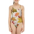 thumbnail image 3 of humcustom Yellow Leafs Children's One-piece Swimsuits S, 3 of 4