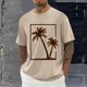 thumbnail image 1 of Tops para hombre, blusas y camisas de cuello redondo y manga corta para hombre, blusas casuales de moda con cuello redondo y estampado para hombre, blusas de poliéster para hombre., 1 of 5