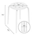 Alden Design Set of 5 Plastic Stack Stools Round Bar Stools, White