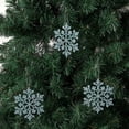 thumbnail image 5 of Adornos navideños de plástico con forma de copo de nieve y purpurina para árbol de Navidad, 4 pulgadas, 5 of 5