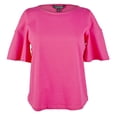 thumbnail image 3 of Women's Petite Cutout Jersey Top Pnk PS, 3 of 4