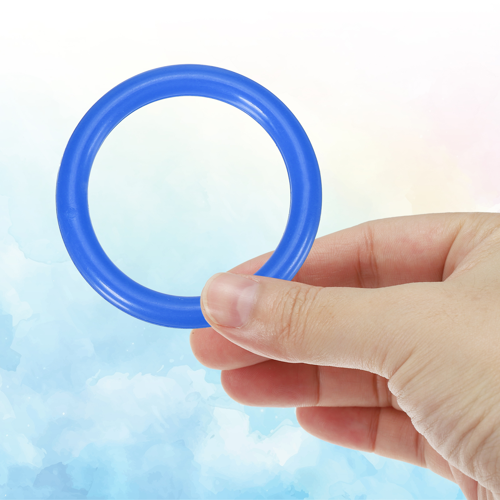 Uxcell Plastic Ring-Toss Rings for Bottles Carnival Rings Plastic Hoops for Speed and Agility Practice Outdoor Party Favor 2 Inch Blue
