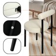 thumbnail image 5 of Boucle Dining Chairs Set of 2, Upholstered Velvet Dining Room Chairs Modern Round Dining Chair with Black Metal Legs , Cream, 5 of 8
