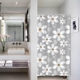 thumbnail image 3 of Gray White Flower Shower Curtain Spring Floral Botanical Petal Decorative Modern Rustic Shower Curtains for Home Bath Bathtubs Decor Polyester Fabric Waterproof with Hooks 36x72 Inches, 3 of 6