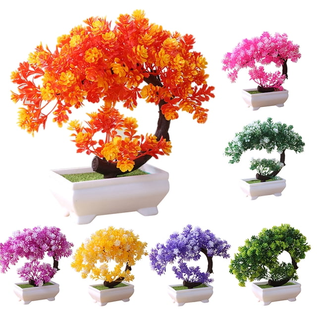Gwong Decoración hogareña Simulación Fake Potted Bonsai Tree Artificial Planta de escritorio Ornamento Decoración para el hogar Gwong 21006284
