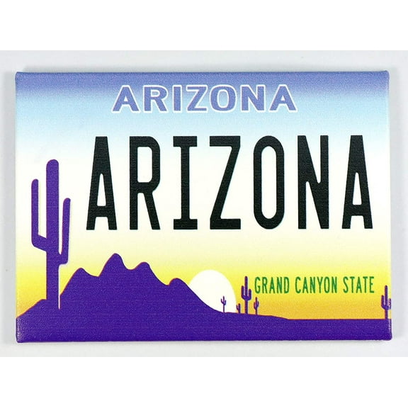 Arizona License Plate Fridge Collector's Souvenir Magnet 2.5" X 3.5"
