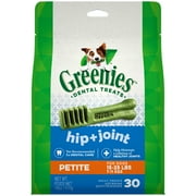 Greenies Hip and Joint Petite Dental Dog Treats, 18 oz Pack (30 Treats)