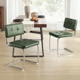 thumbnail image 6 of Zesthouse 19.3″ Mid-Century Modern Dining Chairs Set of 4, Faux Leather Upholstered Kitchen Chairs with Back and Chrome Legs, Armless Side Chairs for Kitchen & Dining Living Room, Green, 6 of 13