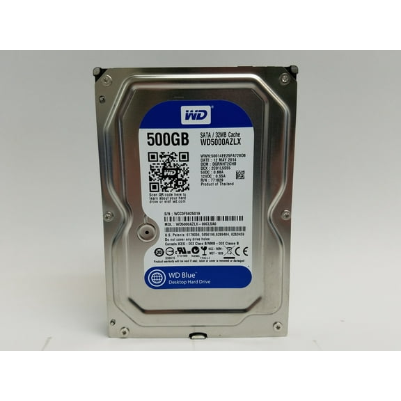 Pre-Owned Western Digital WD Blue WD5000AZLX 500 GB 3.5" SATA III Hard Drive (Good)