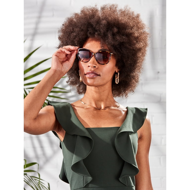 Foster Grant Cat Eye Tortoise Sunglasses, Brown photo 5