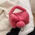 thumbnail image 2 of Bolso de mujer de felpa versátil 2023 Nueva versión coreana Moda Bola de Pelo Nicho Lindo Bolso de Mensajero de Cadena Portátil, 2 of 4