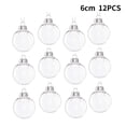 thumbnail image 1 of 12X Clear Iridescent Glass Baubles Balls Christmas Tree Ornament Diy Decor, 1 of 8