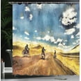 thumbnail image 4 of Ambesonne Travel Shower Curtain, Motorcycles Countryside, 69"Wx75"L, Multicolor, 4 of 5