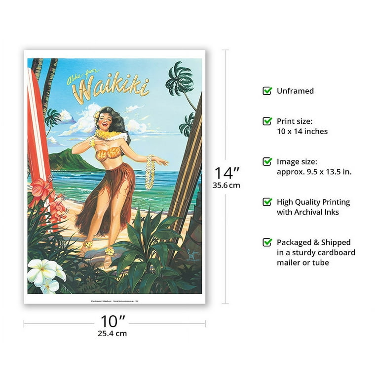 Aloha from Waikiki - Hula Girl Dancer - From an Original