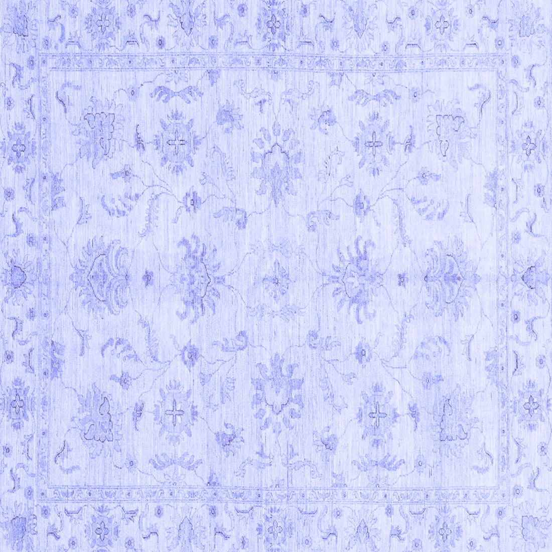 Ahgly Company Machine Washable Indoor Square Oriental Blue Modern Area ...