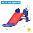 thumbnail image 3 of 3 in 1 Toddler Slide, Folding Baby Slide Climber Playset with Basketball Hoop and Ball, Indoor and Outdoor Playground for Kids, 3 of 9