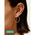 thumbnail image 3 of ChicSilver 14k Gold Plated Silver Hoop Earrings for Women Sterling Silver Hoop Earrings for Women Hypoallergenic Small Silver Earring 30MM, 3 of 9