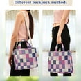 thumbnail image 4 of FORMRS Womens Corduroy Tote Bag Crossbody Shoulder Handbag with Pocket, Pink and Purple Plaid Pattern, 4 of 7