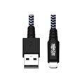 thumbnail image 1 of Eaton Tripp Lite Series Heavy-Duty USB-A to Lightning Sync/Charge Cable, MFi Certified - M/M, USB 2.0, 6 ft. (1.83 m) - Lightning cable - USB male to Lightning male - 6 ft - black, white, 1 of 5