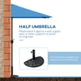 thumbnail image 4 of Outsunny 8ft Half Umbrella Outdoor Balcony Parasol Light Blue, 4 of 10