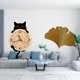 thumbnail image 2 of Reloj de pared de hierro forjado con hojas de ginkgo, escultura abstracta de pared, fácil de leer, sin , para sala de estar, oficina, dormitorio, 2 of 8