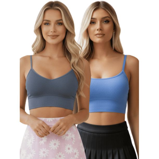 Set De 2 Tops Unitalla Mujer Deportivo Con Relleno Blusa Croptop