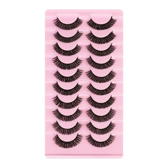 Pestañas Postizas de Efecto Gato Natural | Juego de 10 Pares | Aspecto Esponjoso y Natural