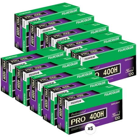 Image of 10x FUJIFILM Fujicolor PRO 400H Professional Color Negative Film - 120 Roll Film 5 Pack