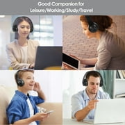 Bluetooth Headphones Over Ear, LUXMO Wireless Noise Cancelling Headphones Foldable Stereo Headset with Mic, Rechargeable Headphones Handsfree Headphones for PC, Laptops and Smartphones