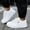 F-245White, variant on ZHOGXU Big Boys Girls Sneakers Flat Sole Lace Up Non Slip Solid Color Breathable Comfortable Casual Shoes For Everyday Wear Beige 5Y