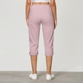 thumbnail image 4 of Leesechin Capri Pants for Women High Waisted Cargo Casual Elastic Waist Rolled Hem Summer Capris Pants with Pockets, 4 of 8