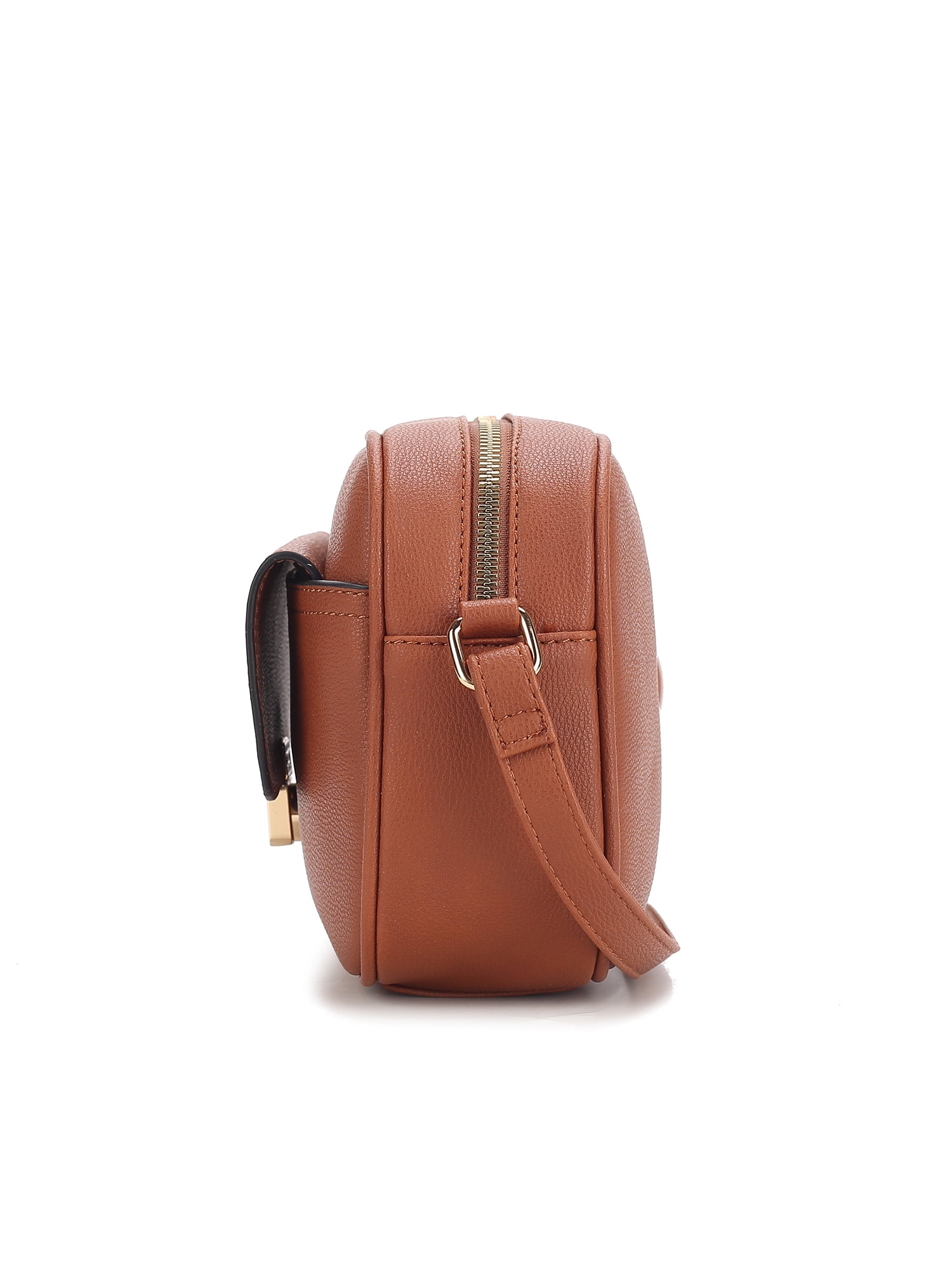 MKF Collection Michaela Vegan Leather Women's Shoulder Bag, Chic Modern Crossbody Purse Handbag by Mia K - Brown