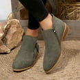 thumbnail image 6 of Bnwani Boots for Women Fashion Pointed Zipper Thick Chunky Mid-Calf Versatile Casual Sweet Boot Green Size 7, 6 of 9