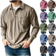 thumbnail image 1 of RKSTN Long Sleeve Shirts for Men Oversized Button Down Collar Classic Golf Shirt Mens Solid Single Pocket Soft Versatile Casual Polos T Shirt Top for Everyday Outing Office Looks Weekend Activities, 1 of 6